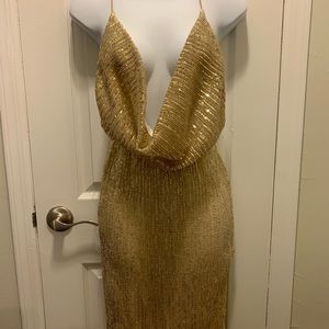 Fashion Nova Gold Sequin Dress